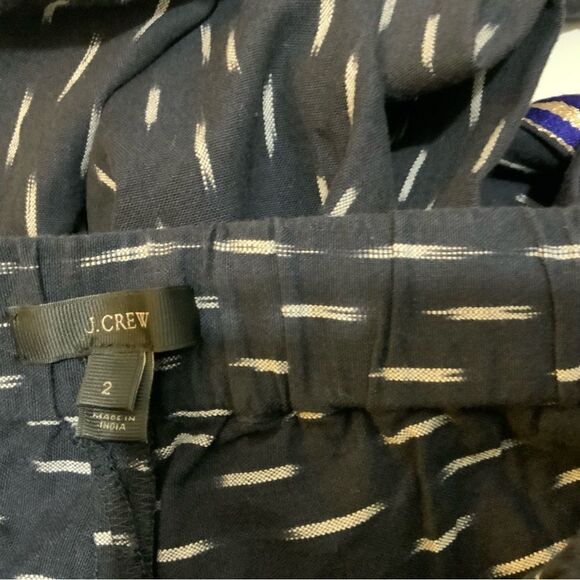 J. Crew Pull-on Ikat Pant with Metallic Tux Stripe size 2 P1 - Picture 4 of 6